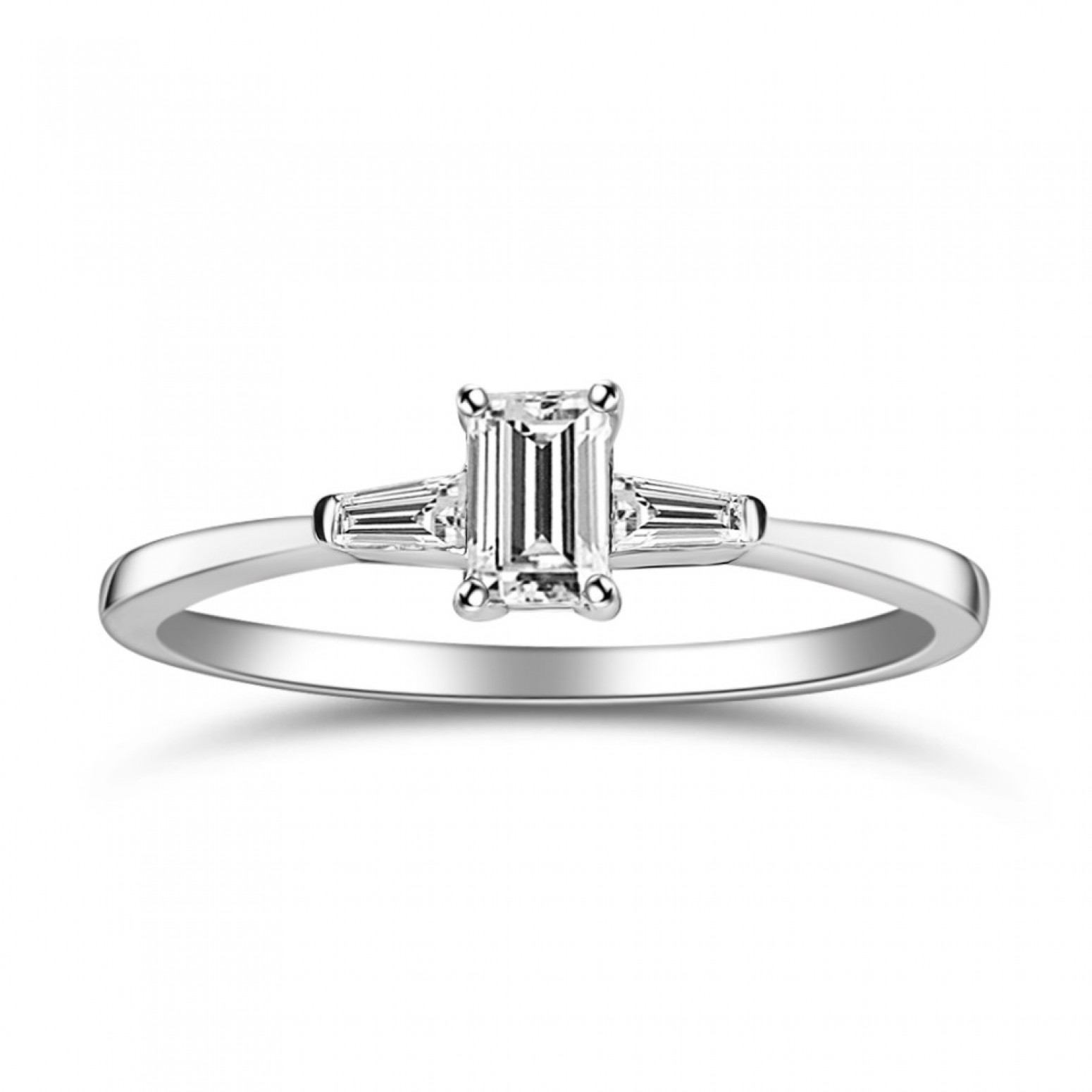 Multistone ring 18K white gold with diamonds 0.25ct, VS1, G da4323 ENGAGEMENT RINGS Κοσμηματα - chrilia.gr