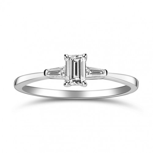 Πολύπετρο δαχτυλίδι Κ18 λευκόχρυσο με διαμάντια 0.25ct, VS1, G  da4323