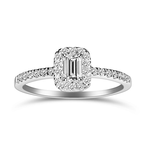 Πολύπετρο δαχτυλίδι Κ18 λευκόχρυσο με διαμάντια 0.32ct, VS1, G  da4322 ΔΑΧΤΥΛΙΔΙΑ ΑΡΡΑΒΩΝΑ Κοσμηματα - chrilia.gr