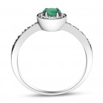Solitaire ring 18K white gold with emerald 0.42ct and diamonds, VS1, G da4321 ENGAGEMENT RINGS Κοσμηματα - chrilia.gr