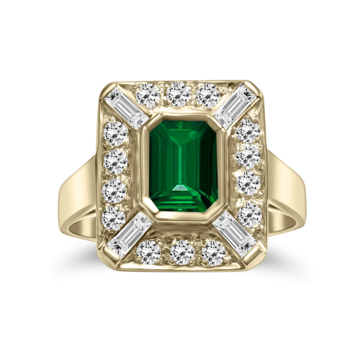 Ring 18K gold with emerald 0.70ct and diamonds VS2, F from IGL da4317 ENGAGEMENT RINGS Κοσμηματα - chrilia.gr