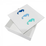 White plexiglass box with hippocampus 20 x 20 x 5cm, ac1705 GIFTS Κοσμηματα - chrilia.gr