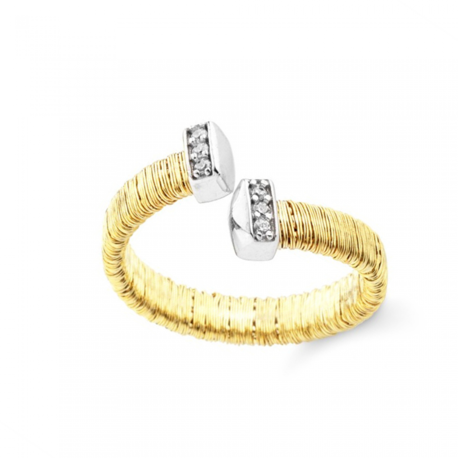 Marcello Pane ring with gold plated silver and zircon, ANCC 006, da4334 RINGS Κοσμηματα - chrilia.gr