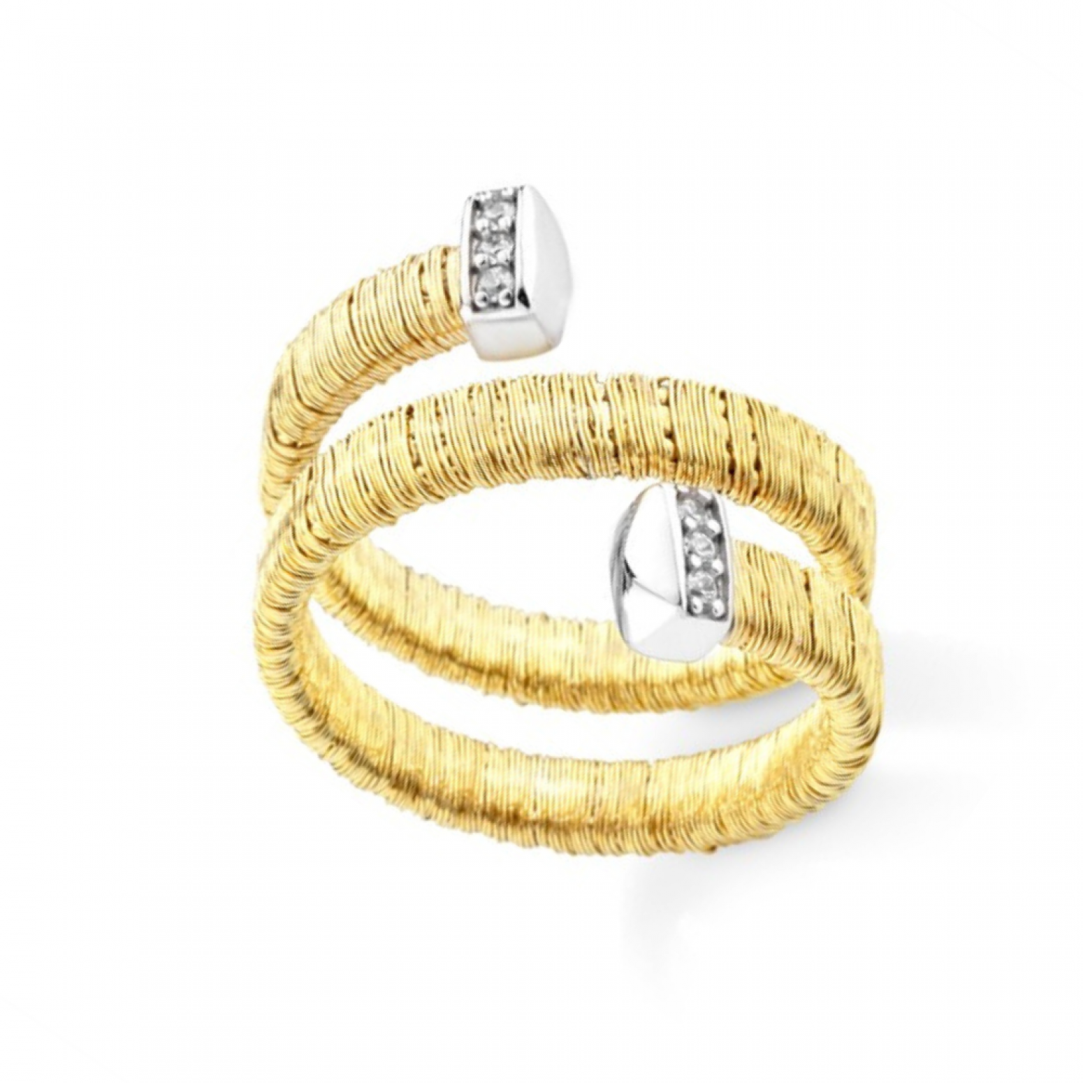 Marcello Pane ring with gold plated silver and zircon, ANCC 007, da4335 RINGS Κοσμηματα - chrilia.gr