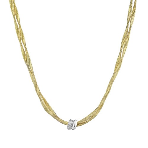 Marcello Pane necklace with gold plated silver and zircon, CLCC 004, ko6098 NECKLACES Κοσμηματα - chrilia.gr