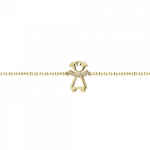 Babies bracelet K14 gold with girl and diamonds 0.02ct, VS2, H, pb0439 BRACELETS Κοσμηματα - chrilia.gr