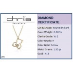 Παιδικό κολιέ Κ14 χρυσό με αρκουδάκι και διαμάντια 0.02ct, VS2, H pk0205 ΚΟΛΙΕ Κοσμηματα - chrilia.gr