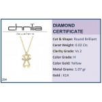 Necklace for baby and mum, K14 gold with girl and diamonds 0.02ct, VS2, H, pk0204 NECKLACES Κοσμηματα - chrilia.gr