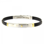 Zancan steel men bracelet with gold K18, EXB153G, br3067 BRACELETS Κοσμηματα - chrilia.gr