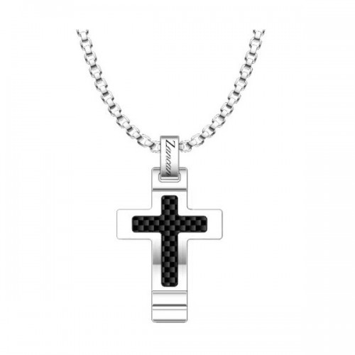 Ανδρικός σταυρός Zancan απο ατσάλι με carbon, EHC187, ko6097 ΣΤΑΥΡΟΙ Κοσμηματα - chrilia.gr