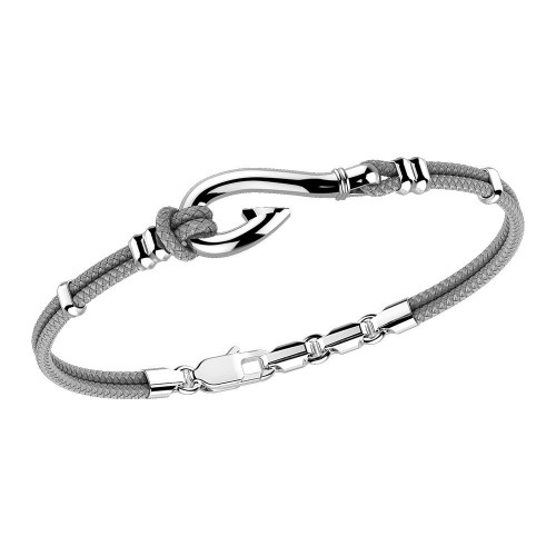 Zancan silver men bracelet with silver hook, br3061