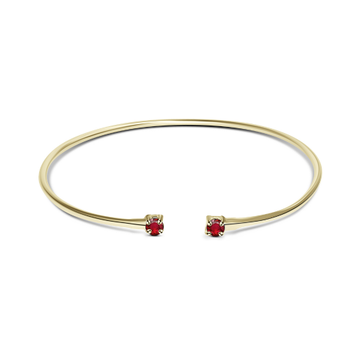 Bracelet handcuffs, Κ14 gold with rubies 0.17ct, br3033 BRACELETS Κοσμηματα - chrilia.gr