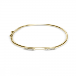 Bracelet handcuffs, Κ14 gold with zircon, br3036 BRACELETS Κοσμηματα - chrilia.gr