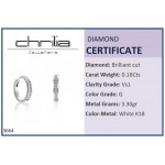 Σκουλαρίκια κρίκοι Κ18 λευκόχρυσο με διαμάντια 0.18ct , VS1 , G, sk3664 ΣΚΟΥΛΑΡΙΚΙΑ Κοσμηματα - chrilia.gr