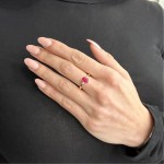 Solitaire ring 18K pink gold with ruby 1.10ct and diamonds 0.08ct, VS1, G da4007 ENGAGEMENT RINGS Κοσμηματα - chrilia.gr