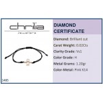 Bracelet K14 pink gold with boy and diamonds 0.02ct, VS2, H, br1485 BRACELETS Κοσμηματα - chrilia.gr