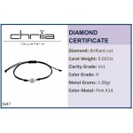 Eye bracelet 14K pink gold with diamonds 0.02ct, VS1, H, br1647 BRACELETS Κοσμηματα - chrilia.gr