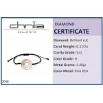 Round bracelet 14K pink gold with diamonds 0.06ct, VS1, H, br2040 BRACELETS Κοσμηματα - chrilia.gr