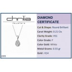 Multistone drop necklace 18K white gold with diamonds 0.21ct, VS1, F, me2205 NECKLACES Κοσμηματα - chrilia.gr