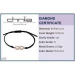 Infinity bracelet 14K pink gold with diamond 0.01ct, VS1, H, br2273 BRACELETS Κοσμηματα - chrilia.gr