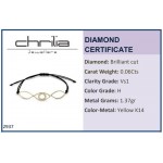 Eye bracelet 14K gold with diamonds 0.06ct, VS1, H, br2937 BRACELETS Κοσμηματα - chrilia.gr