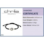Eye bracelet 14K gold with black diamonds 0.06ct, br2991 BRACELETS Κοσμηματα - chrilia.gr