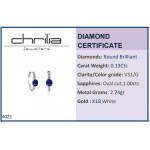 Hoop earrings 18K white gold with sapphire 1.00ct and diamonds 0.13ct, VS1, G, sk4025 EARRINGS Κοσμηματα - chrilia.gr