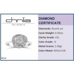 Multistone ring 18K white gold with diamonds 0.30ct, VS1, G  da4314 ENGAGEMENT RINGS Κοσμηματα - chrilia.gr