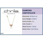 Heart necklace Κ18 gold with diamonds 0.06ct, VS1, G and enamel ko6006 NECKLACES Κοσμηματα - chrilia.gr