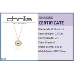 Eye necklace, Κ18 gold with diamonds 0.33ct, VS1, G and enamel, ko6011 NECKLACES Κοσμηματα - chrilia.gr