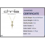 Cross neclace, Κ18 gold with diamond 0.08ct, VS1, G, me0985 NECKLACES Κοσμηματα - chrilia.gr