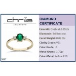 Solitaire ring 18K gold with emerald 0.39ct and diamonds 0.06ct, VS1, G da3897 ENGAGEMENT RINGS Κοσμηματα - chrilia.gr