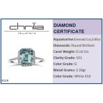 Solitaire ring 18K white gold with aquamarine 0.85ct and diamonds  VS1, G da4114 ENGAGEMENT RINGS Κοσμηματα - chrilia.gr