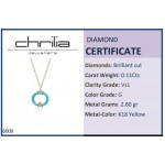Round necklace with stars, Κ18 gold with diamonds 0.11ct, VS1, G and enamel ko6009 NECKLACES Κοσμηματα - chrilia.gr