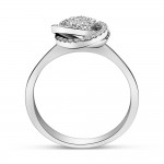 Multistone ring 18K white gold with diamonds 0.30ct, VS1, G  da4314 ENGAGEMENT RINGS Κοσμηματα - chrilia.gr