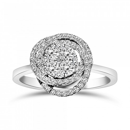 Πολύπετρο δαχτυλίδι Κ18 λευκόχρυσο με διαμάντια 0.30ct , VS1 , G da4314 ΔΑΧΤΥΛΙΔΙΑ ΑΡΡΑΒΩΝΑ Κοσμηματα - chrilia.gr