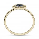 Eye ring 18K gold with black diamond 0.02ct, blue diamonds 0.06ct and diamonds 0.09ct , VS1, G, da4294 ENGAGEMENT RINGS Κοσμηματα - chrilia.gr