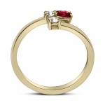 Ring 18K gold with ruby 0.22ct and diamonds 0.16ct, VS1, G, da4295 ENGAGEMENT RINGS Κοσμηματα - chrilia.gr
