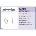 Hoop earrings 18K gold with diamonds 0.07ct, VS1, G, and enamel sk4161 EARRINGS Κοσμηματα - chrilia.gr