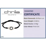Eye bracelet 14K pink gold with black diamonds 0.06ct, br1241 BRACELETS Κοσμηματα - chrilia.gr