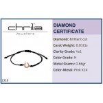 Petal bracelet 14K pink gold with diamond 0.01ct, VS1, H, br1316 BRACELETS Κοσμηματα - chrilia.gr