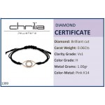 Eye bracelet 14K pink gold with diamonds 0.06ct, VS1, H, br1399 BRACELETS Κοσμηματα - chrilia.gr
