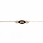 Eye bracelet, Κ18 pink gold with diamonds 0.09ct, VS2, H and enamel, br2263 BRACELETS Κοσμηματα - chrilia.gr