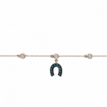 Petal bracelet, Κ18 pink gold with blue diamonds and white diamonds 0.13ct, VS2, H, br2266 BRACELETS Κοσμηματα - chrilia.gr