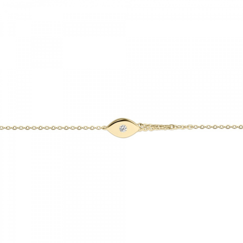Eye bracelet, Κ14 gold with diamond 0.02ct, VS2, H, br2396 BRACELETS Κοσμηματα - chrilia.gr