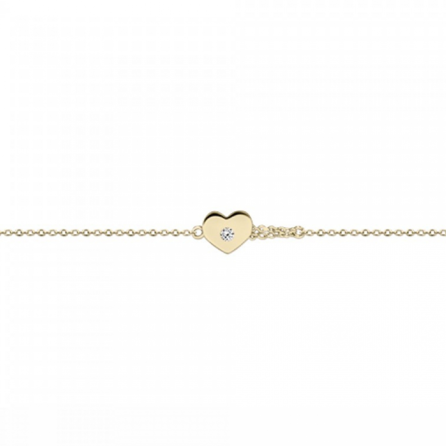 Heart bracelet, Κ14 gold with diamond 0.02ct, VS2, H, br2398 BRACELETS Κοσμηματα - chrilia.gr