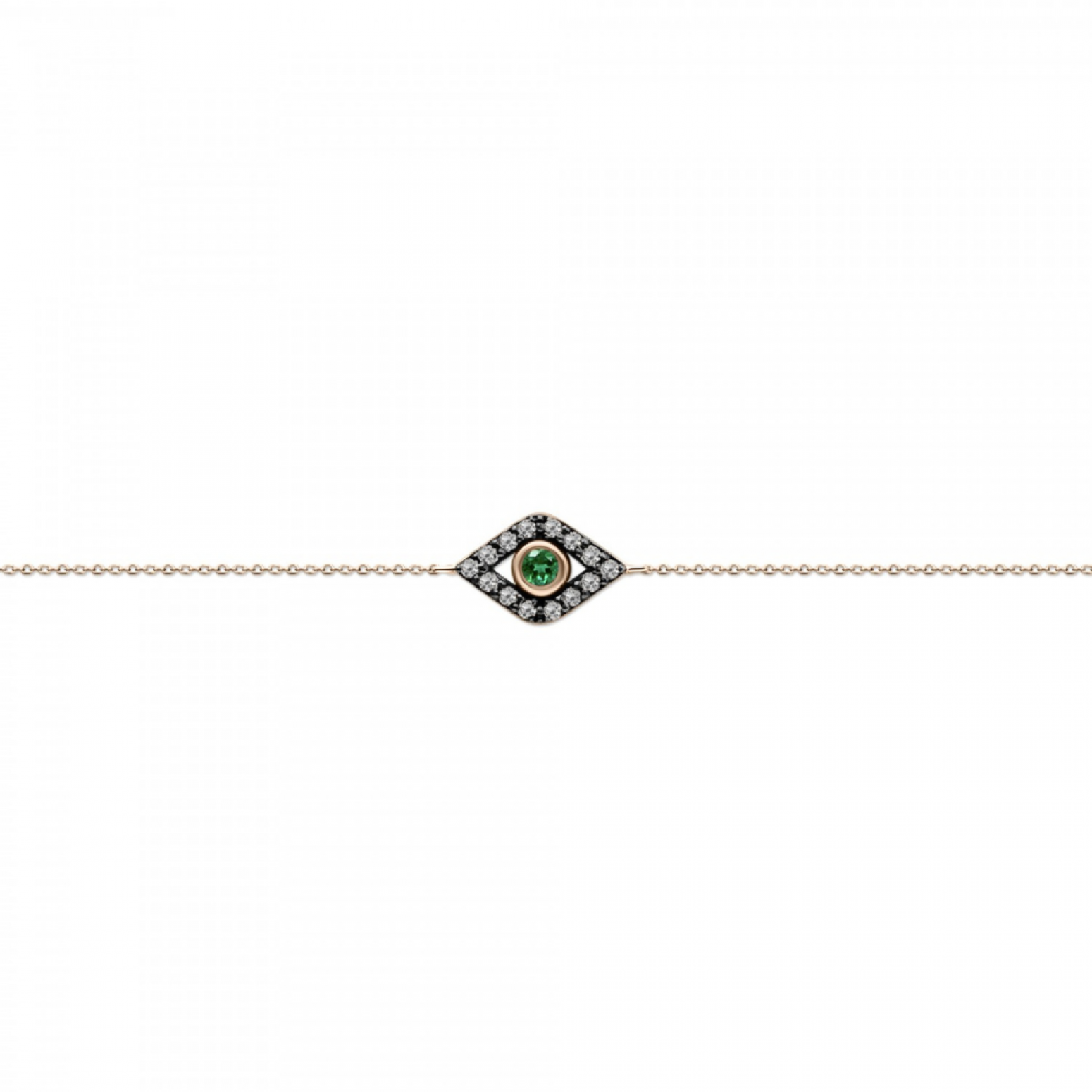 Eye bracelet, Κ18 pink gold with tsavorite 0.06ct and brown diamonds 0.12ct, br2401 BRACELETS Κοσμηματα - chrilia.gr