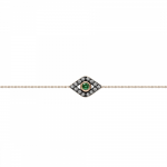 Eye bracelet, Κ18 pink gold with tsavorite 0.06ct and brown diamonds 0.12ct, br2401 BRACELETS Κοσμηματα - chrilia.gr