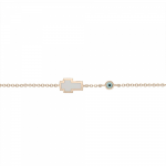 Bracelet with cross and eye, Κ9 pink gold with enamel, br2418 BRACELETS Κοσμηματα - chrilia.gr