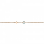 Bracelet with eye and cross, Κ9 pink gold with enamel, br2425 BRACELETS Κοσμηματα - chrilia.gr